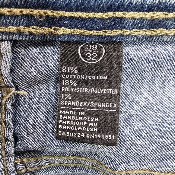 Buffalo David Bitton MENS SIZE 38X32 Max-X Skinny Stretch Jeans Faded Blue Denim - Picture 11 of 15